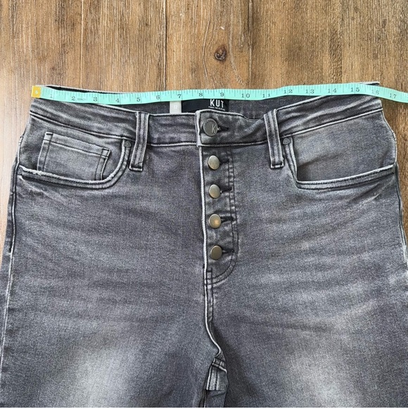 KUT Rachael Fab Ab Mom Jeans Ankle Crop Straight High Rise Raw Hem Button Fly - Picture 3 of 8